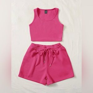 Pink short set